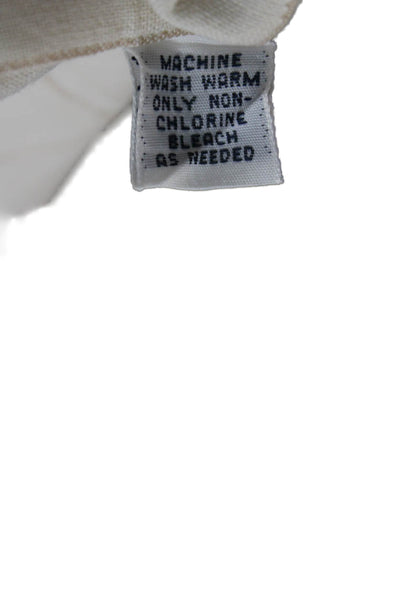 Polo Ralph Lauren Mens Button Front Collared Windowpane Shirt White Size Large