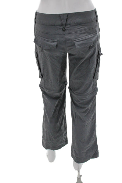 prAna Womens Cargo Pants Gray Nylon Button Closure Outdoor Size 2