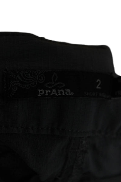 prAna Womens Cargo Pants Gray Nylon Button Closure Outdoor Size 2