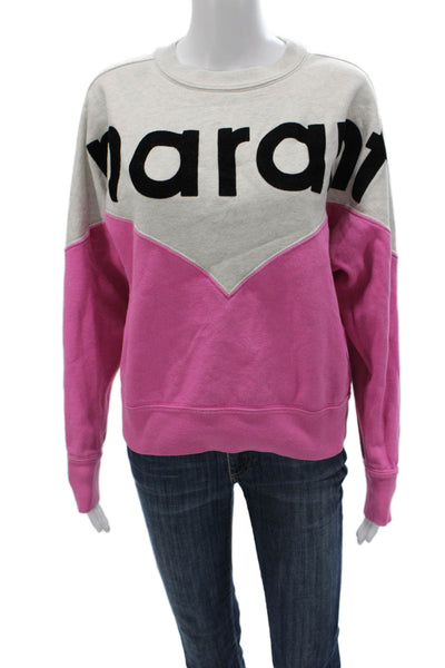 Marant Etoile Unisex Adults Pullover Gray Cotton Crew Neck Logo Size 36