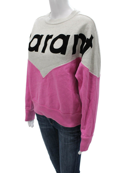 Marant Etoile Unisex Adults Pullover Gray Cotton Crew Neck Logo Size 36