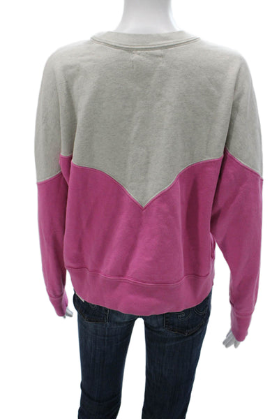 Marant Etoile Unisex Adults Pullover Gray Cotton Crew Neck Logo Size 36