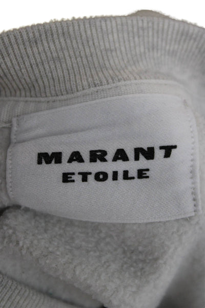 Marant Etoile Unisex Adults Pullover Gray Cotton Crew Neck Logo Size 36
