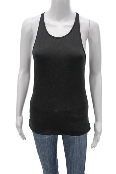 Alo Womens Basic Tank Top Black Scoop Neck Sleeveless Polyester Blend Size S