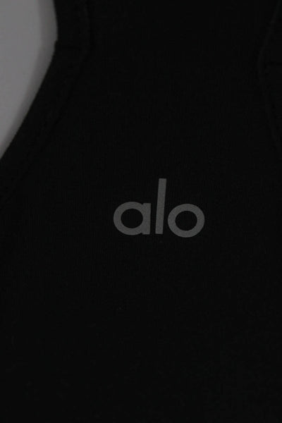 Alo Womens Basic Tank Top Black Scoop Neck Sleeveless Polyester Blend Size S