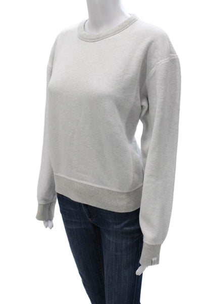 Rag & Bone Womens Pullover Sweatshirt Gray Cotton Crewneck Long Sleeve Size M