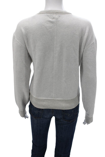 Rag & Bone Womens Pullover Sweatshirt Gray Cotton Crewneck Long Sleeve Size M