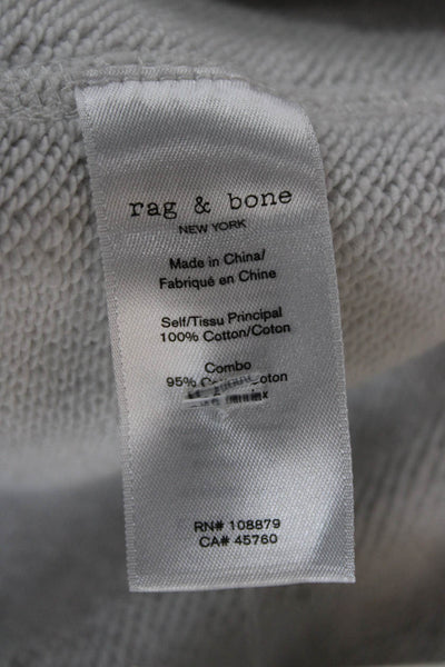 Rag & Bone Womens Pullover Sweatshirt Gray Cotton Crewneck Long Sleeve Size M