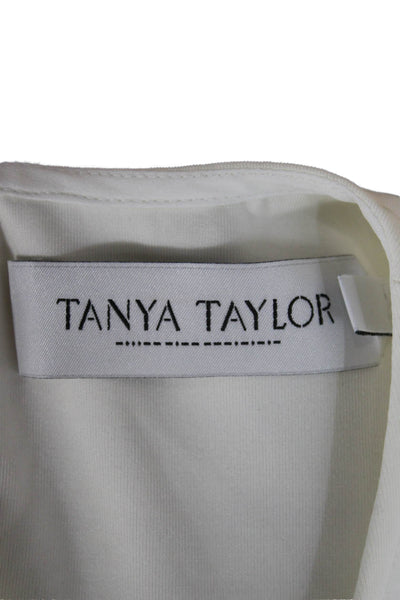 Tanya Taylor Women Cropped Sleeveless Tank White Polyamide Round Neck Size 4