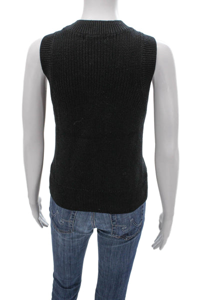 525 Womens Basic Sleeveless Mock Neck Cotton Tank Black Size L