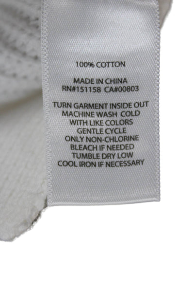 525 Womens Basic Tank White Mock Neck Sleeveless Cotton Size L