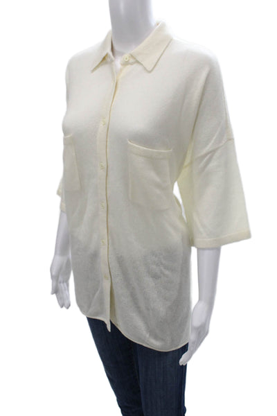 Tanya Taylor Women Cropped Sleeveless Tank White Polyamide Round Neck Size 4