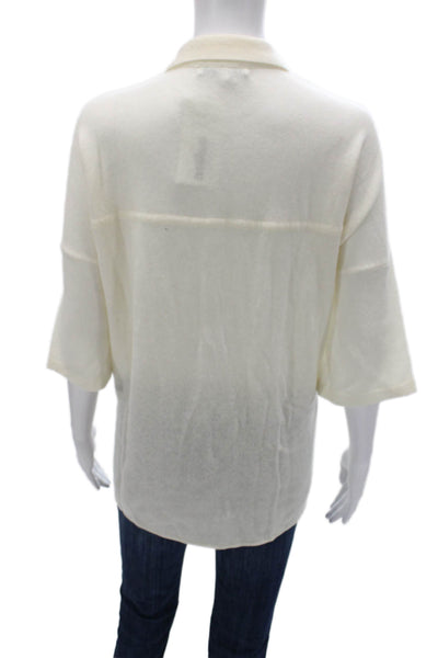 Tanya Taylor Women Cropped Sleeveless Tank White Polyamide Round Neck Size 4