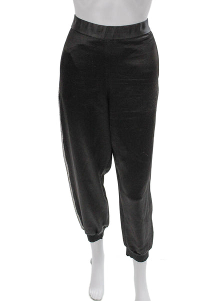 Alice + Olivia Unisex Adults Gray Jogger Pants Triacetate Pull On Size L