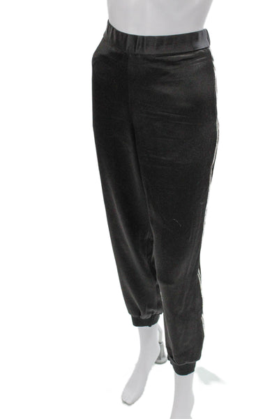 Alice + Olivia Unisex Adults Gray Jogger Pants Triacetate Pull On Size L