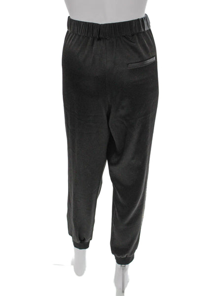 Alice + Olivia Unisex Adults Gray Jogger Pants Triacetate Pull On Size L