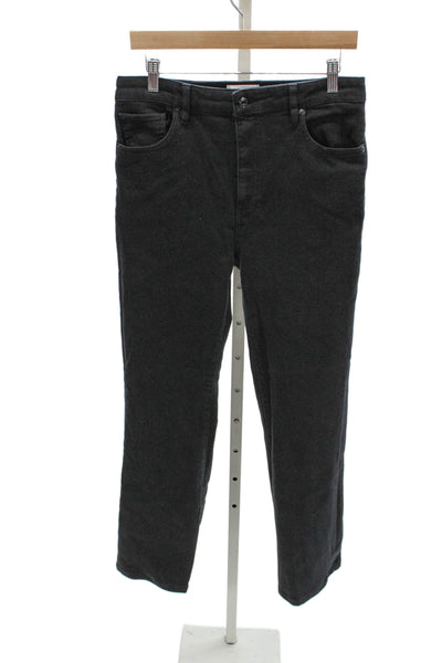 Frame Unisex Adults Bootcut Jeans Black High Rise Cotton Blend Zip Size 30