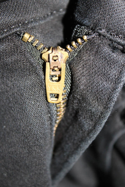 Frame Unisex Adults Bootcut Jeans Black High Rise Cotton Blend Zip Size 30