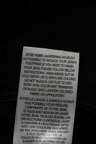 Frame Unisex Adults Bootcut Jeans Black High Rise Cotton Blend Zip Size 30