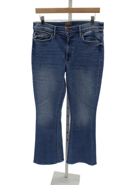 Mother Women Bootcut Jeans Blue High Rise Button Closure Size 31