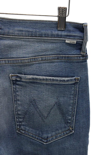 Mother Women Bootcut Jeans Blue High Rise Button Closure Size 31