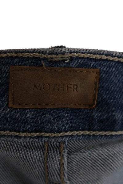 Mother Women Bootcut Jeans Blue High Rise Button Closure Size 31