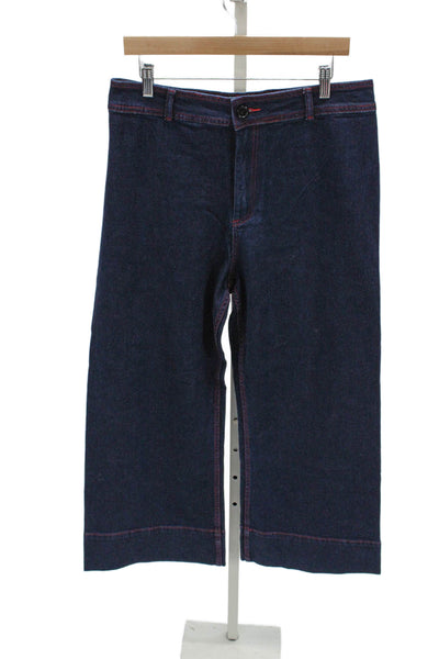 Love Binetti Women Cropped Blue Jeans 100% Cotton High Rise Size XL