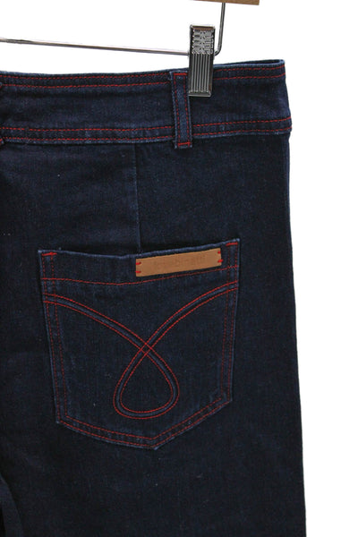 Love Binetti Women Cropped Blue Jeans 100% Cotton High Rise Size XL