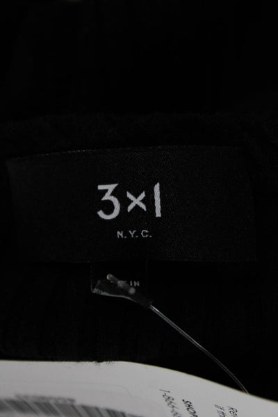 3x1 NYC Women Cropped Striped Modal Tank Scoop Neck Black Size XS