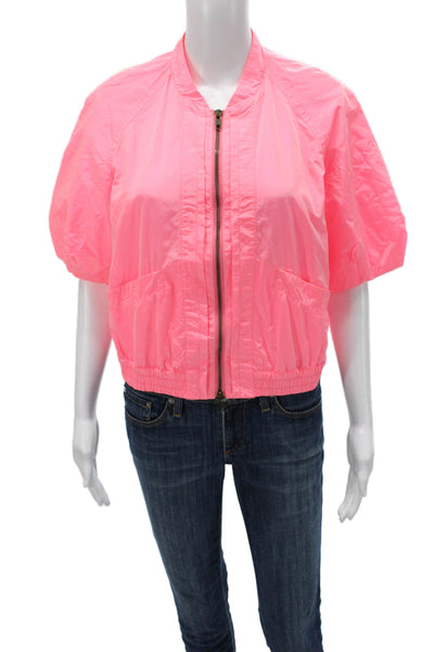 Mauro Grifoni Womens Nylon Pink Windbreaker Zip Closure Size 42