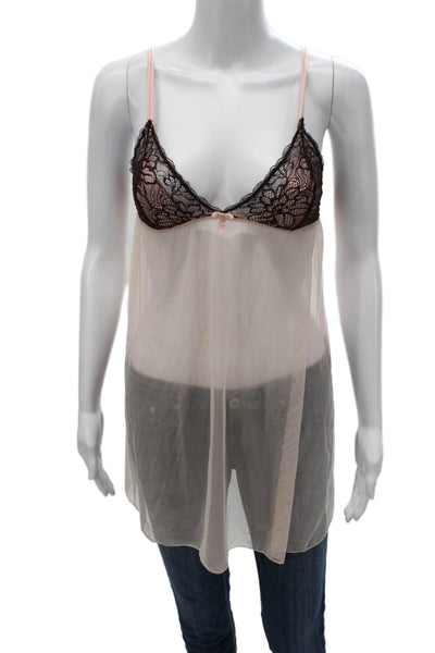 Cosabella Women Lingerie Top Black Floral V-Neck Sleeveless Polyamide Size S