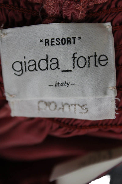 Giada Forte Womens Cropped Viscose Red Pants Size 0