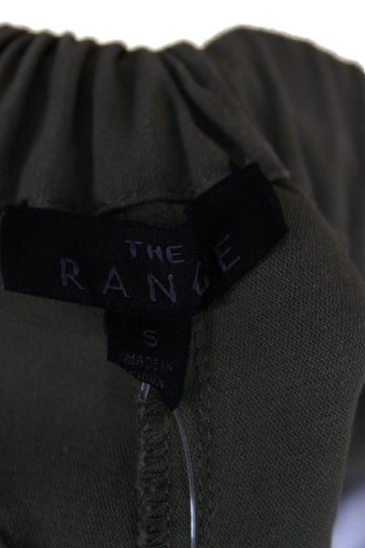 The Range Womens Cargo Pants Green Cotton Button Utility Size S