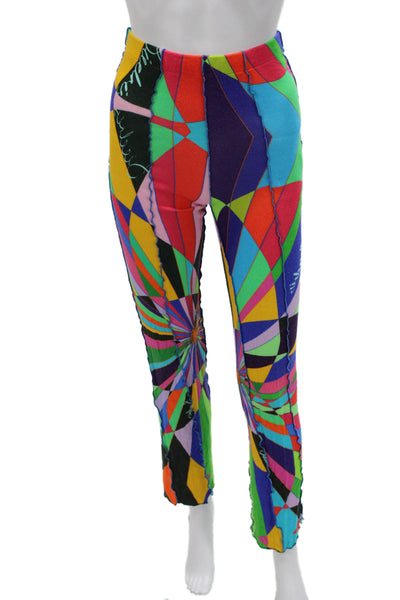 siedres Womens Multicolor Geometric Viscose Blend Ankle Leggings Size XS