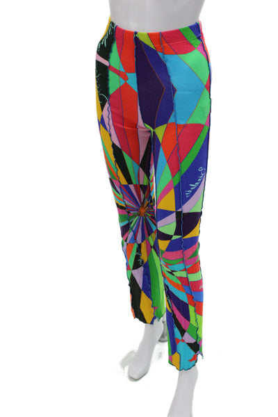 siedres Womens Multicolor Geometric Viscose Blend Ankle Leggings Size XS