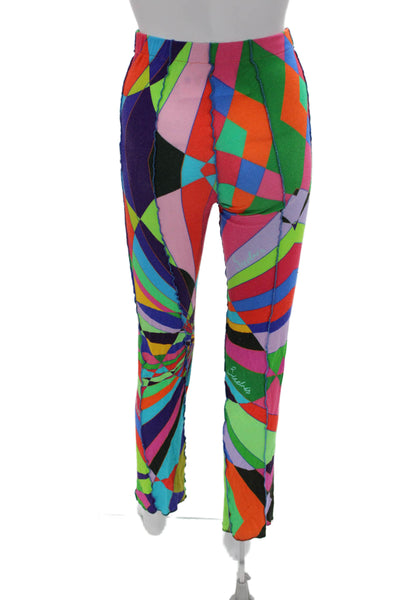siedres Womens Multicolor Geometric Viscose Blend Ankle Leggings Size XS