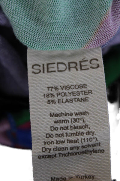siedres Womens Multicolor Geometric Viscose Blend Ankle Leggings Size XS