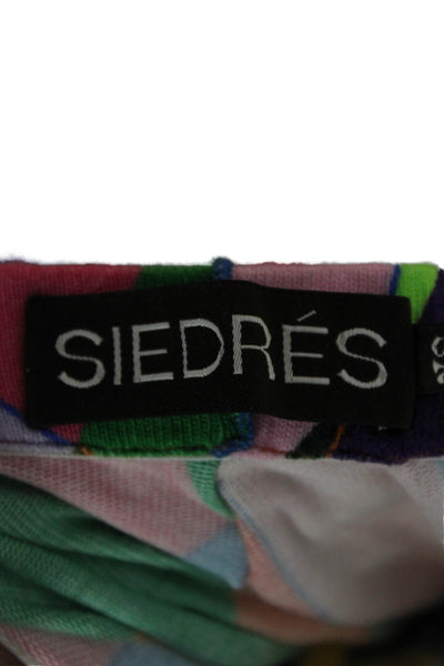 siedres Womens Multicolor Geometric Viscose Blend Ankle Leggings Size XS