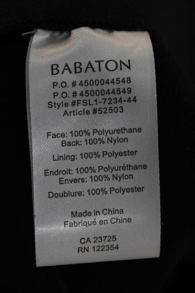 Babaton Women Straight Pencil Black Skirt Polyurethane Zip Knee Length Size 00