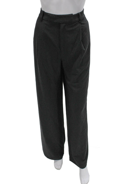 Lovers + Friends Unisex Adults Dress Pants Gray Zip 62% Polyester Size S