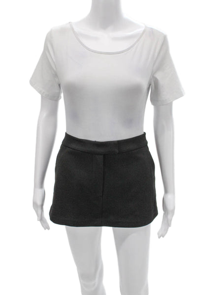 Lovers + Friends Womens Hot Pants Skort Gray Mini Polyester Zip Size S