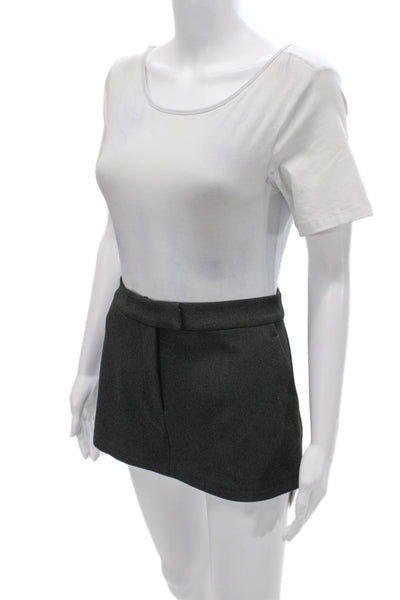 Lovers + Friends Womens Hot Pants Skort Gray Mini Polyester Zip Size S