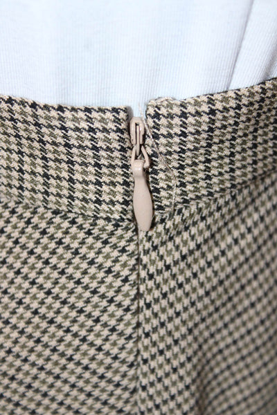 MNG Women A-Line Long Check Viscose Skirt Green Size 2