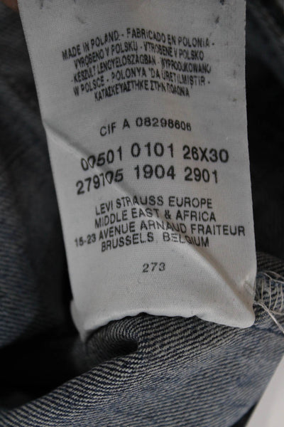 Levi Strauss & Co Unisex Adults Straight Blue High Rise Jeans Size 26