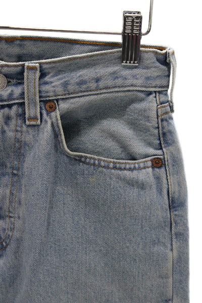 Levi Strauss & Co Unisex Blue High Rise Straight Jeans 100% Cotton Size 26