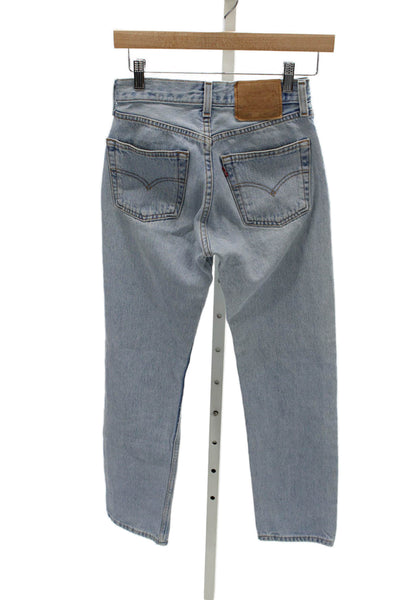 Levi Strauss & Co Unisex Blue High Rise Straight Jeans 100% Cotton Size 26