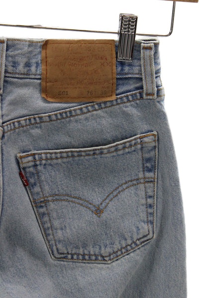 Levi Strauss & Co Unisex Blue High Rise Straight Jeans 100% Cotton Size 26