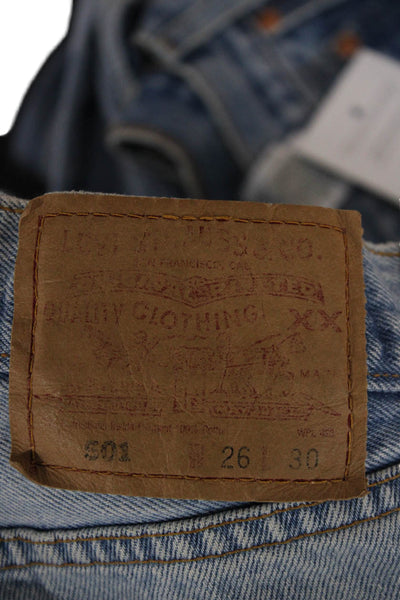 Levi Strauss & Co Unisex Blue High Rise Straight Jeans 100% Cotton Size 26