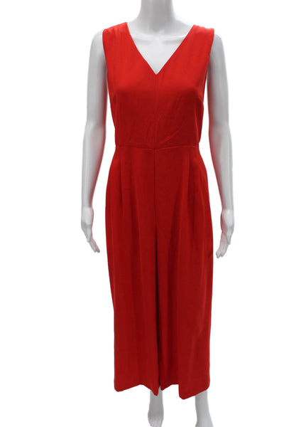 J Crew Women Red Sleeveless V-Neck Pants Set Tie Waist Size 14