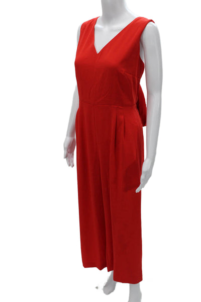 J Crew Women Red Sleeveless V-Neck Pants Set Tie Waist Size 14